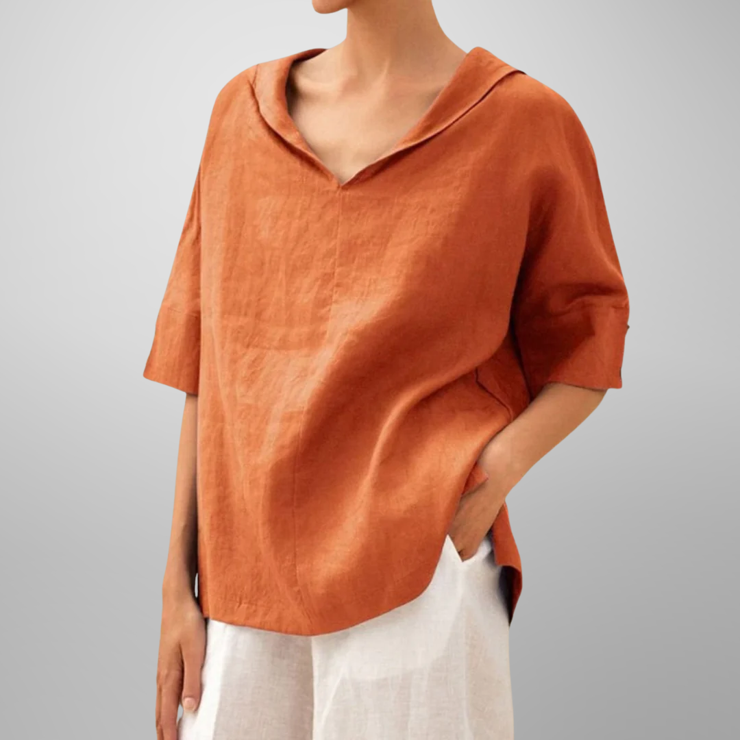 Mia – Cotton Loose-Fitting Blouse