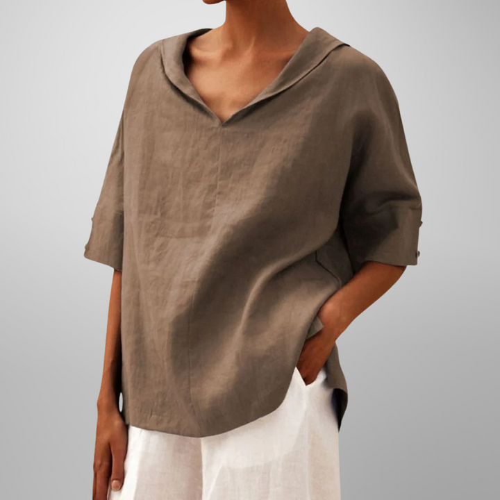 Mia – Cotton Loose-Fitting Blouse