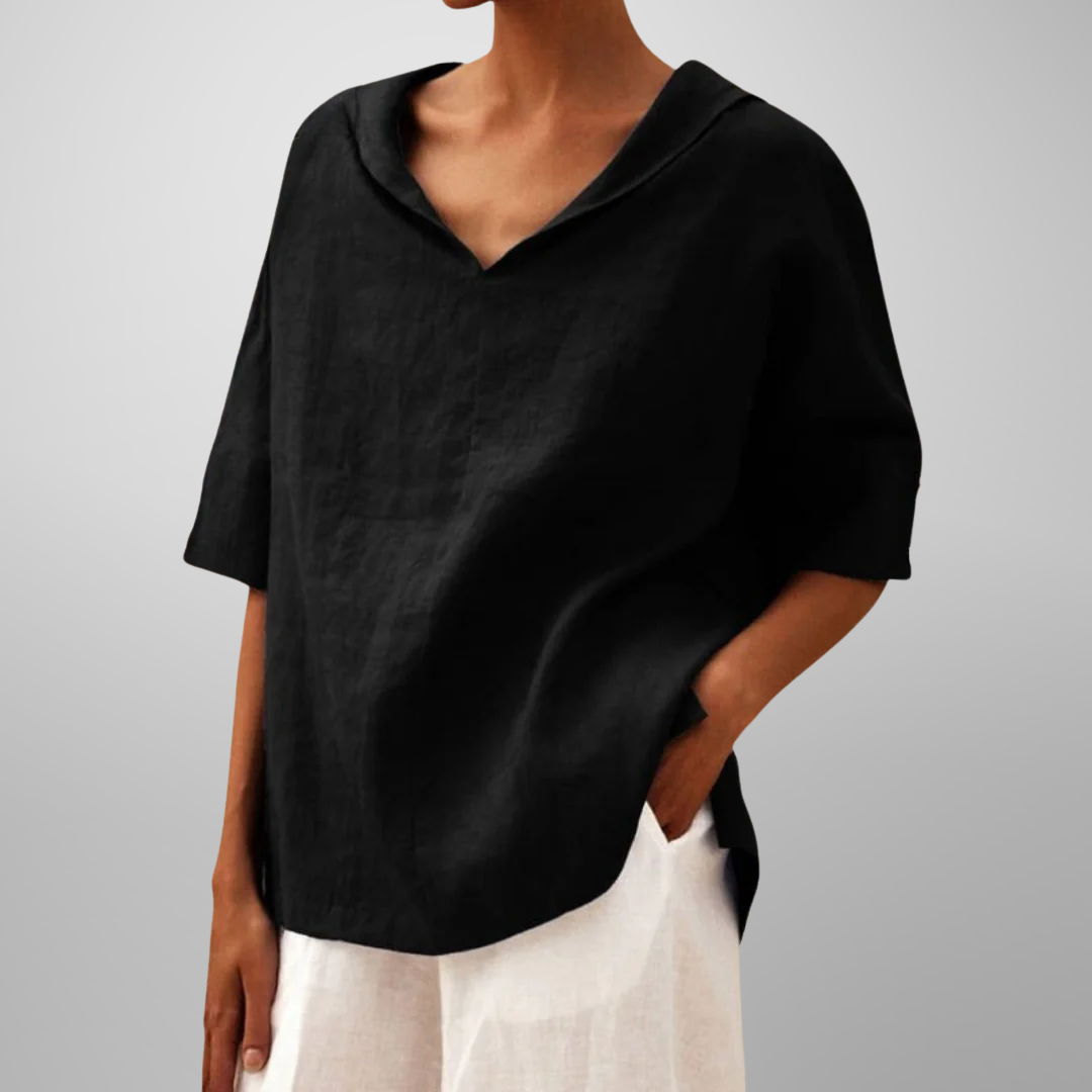 Mia – Cotton Loose-Fitting Blouse