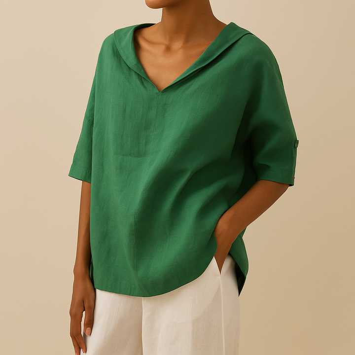Mia – Cotton Loose-Fitting Blouse
