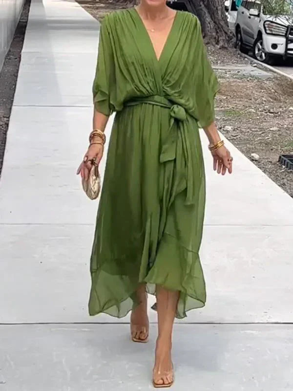 Monica™ | V-Neck Chiffon Dress
