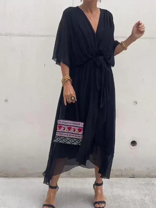 Monica™ | V-Neck Chiffon Dress