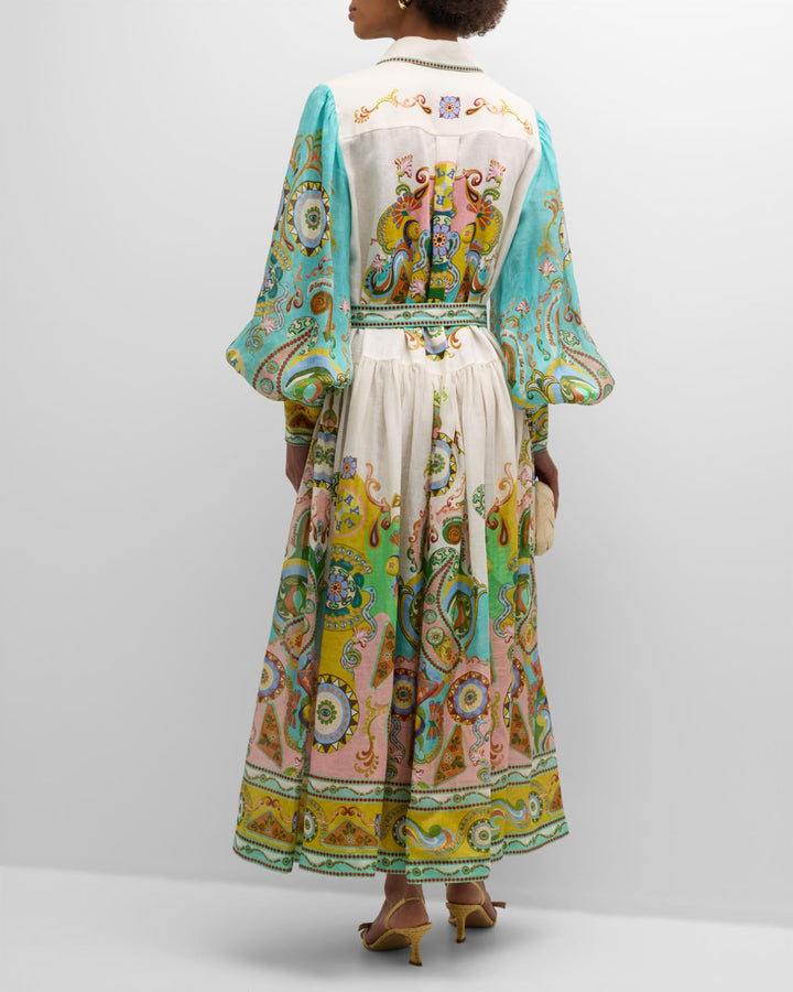 Wendy - Multicolor Magic Pleated Shirt Dress