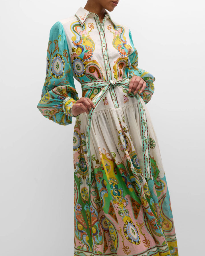 Wendy - Multicolor Magic Pleated Shirt Dress