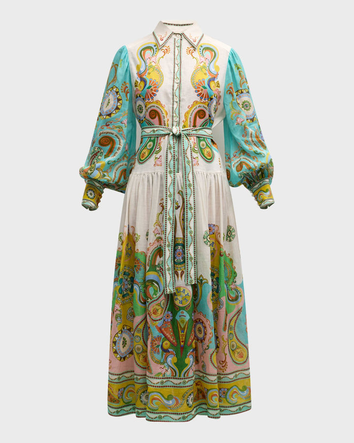 Wendy - Multicolor Magic Pleated Shirt Dress