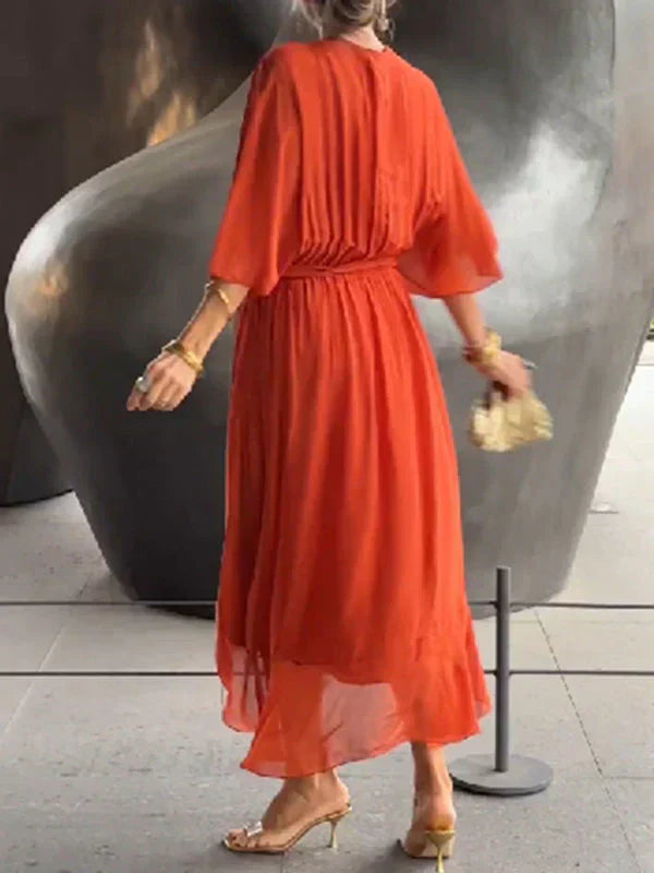 Monica™ | V-Neck Chiffon Dress