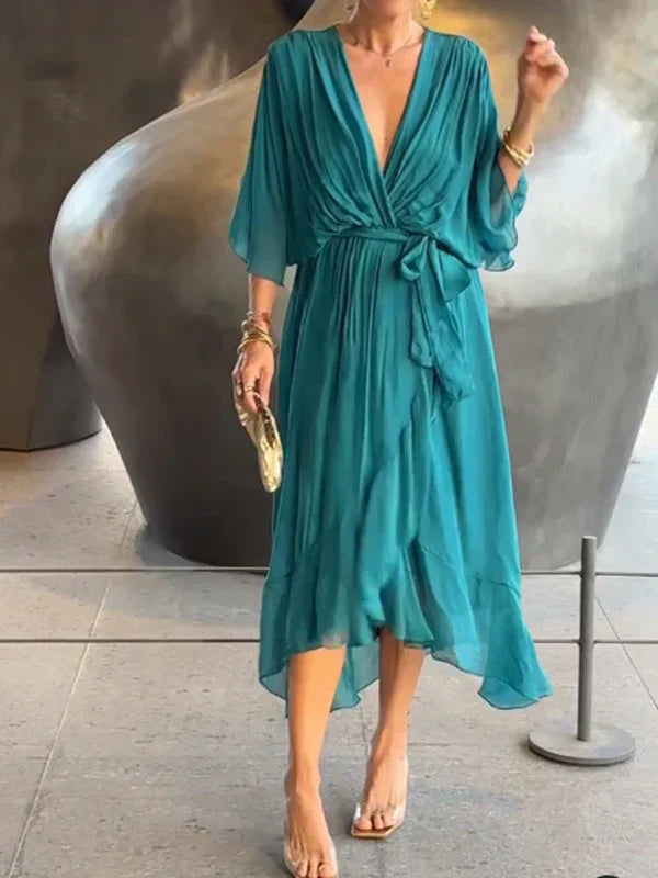 Monica™ | V-Neck Chiffon Dress