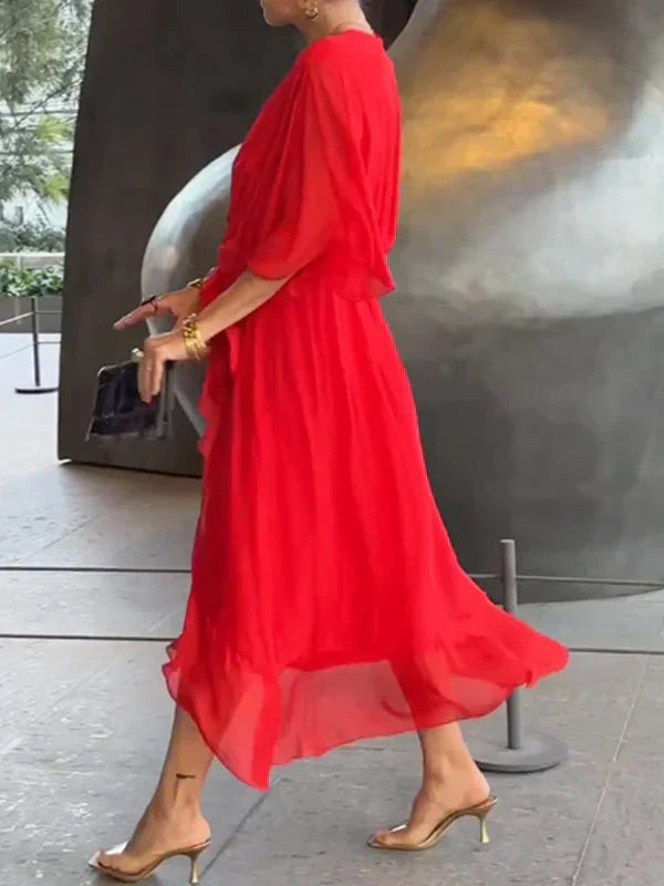 Monica™ | V-Neck Chiffon Dress